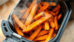 Zoete aardappel friet airfryer – perfect knapperig in 15 minuten